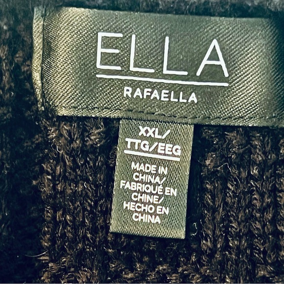 Ella Rafaella Black Sweater Cardigan with Silver Chain Trim NWT XXL - Picture 6 of 7